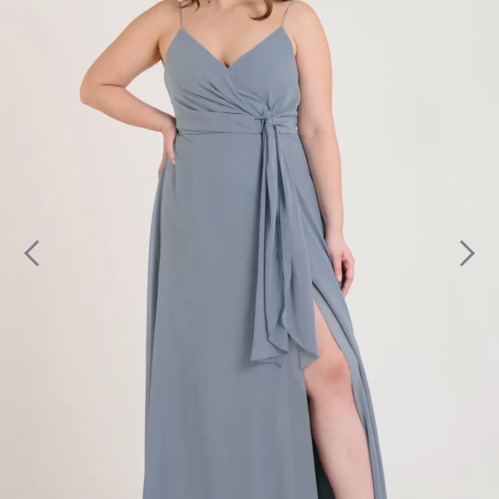 Jenny Yoo Bridesmaid Dress (Amara), Size 8, Mayan Blue (Dry Cleaned)